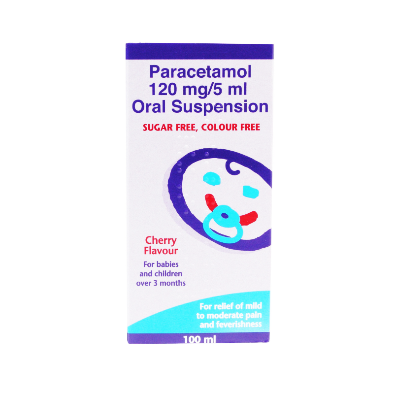Paracetamol Suspension 120mg/5ml Sugar Free 100ml