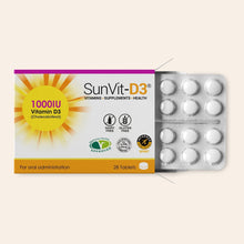 SunVit Vitamin D3 1,000IU 28 Low Strength Daily Tablets