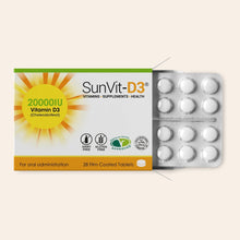 SunVit Vitamin D3 20,000IU 28 High Strength Weekly Tablets