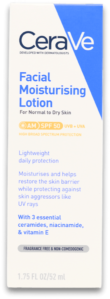 CeraVe AM Facial Moisturising Lotion SPF 50 50ml — Daily SPF 50 Moisturiser with Ceramides