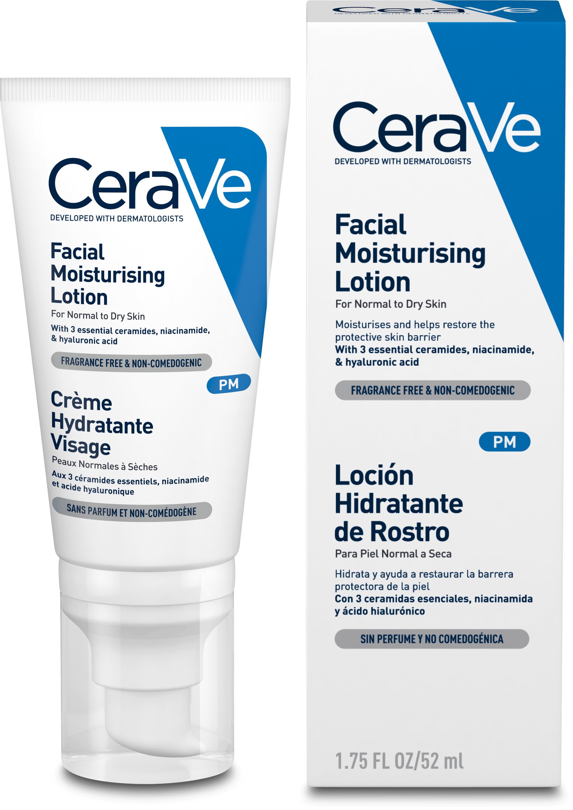 CeraVe PM Facial Moisturising Lotion Duo Pack  — Duo Pack — Two Lightweight Night-Time Facial Moisturisers