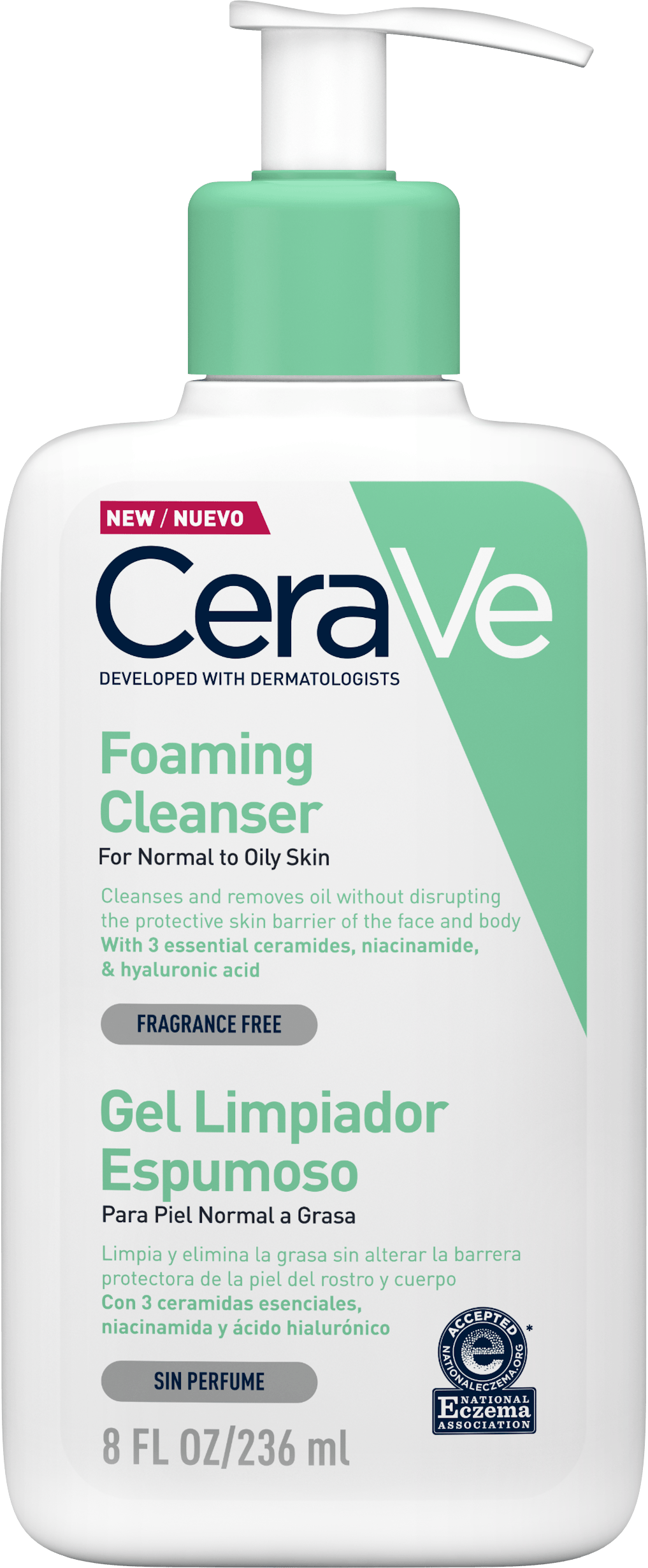 CeraVe Foaming Cleanser 236ml — Foaming Face Wash for Normal to Oily Skin