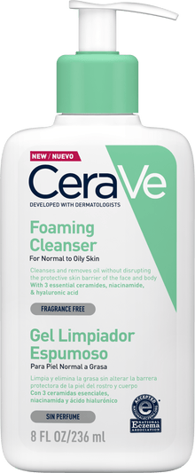 CeraVe Foaming Cleanser 236ml — Foaming Face Wash for Normal to Oily Skin