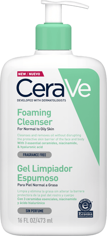 CeraVe Foaming Cleanser 562ml — Foaming Face Wash for Normal to Oily Skin
