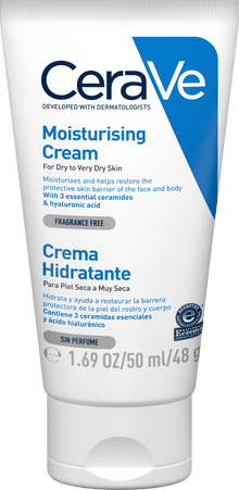 CeraVe Moisturising Cream 50ml — Rich Face & Body Cream for Dry to Very Dry Skin