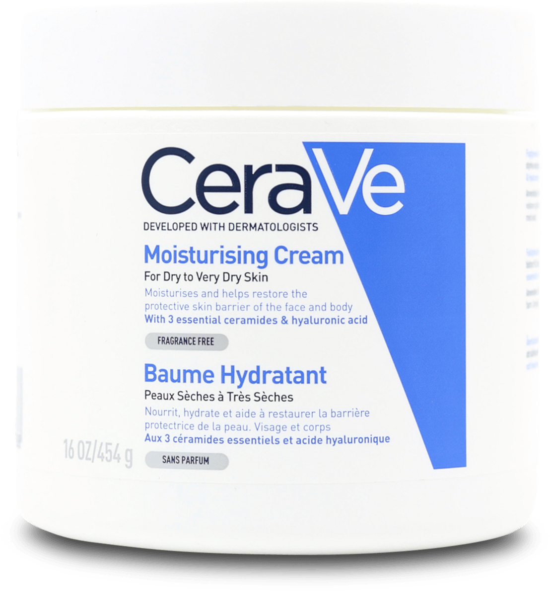 CeraVe Moisturising Cream 454g — Rich Face & Body Cream for Dry to Very Dry Skin