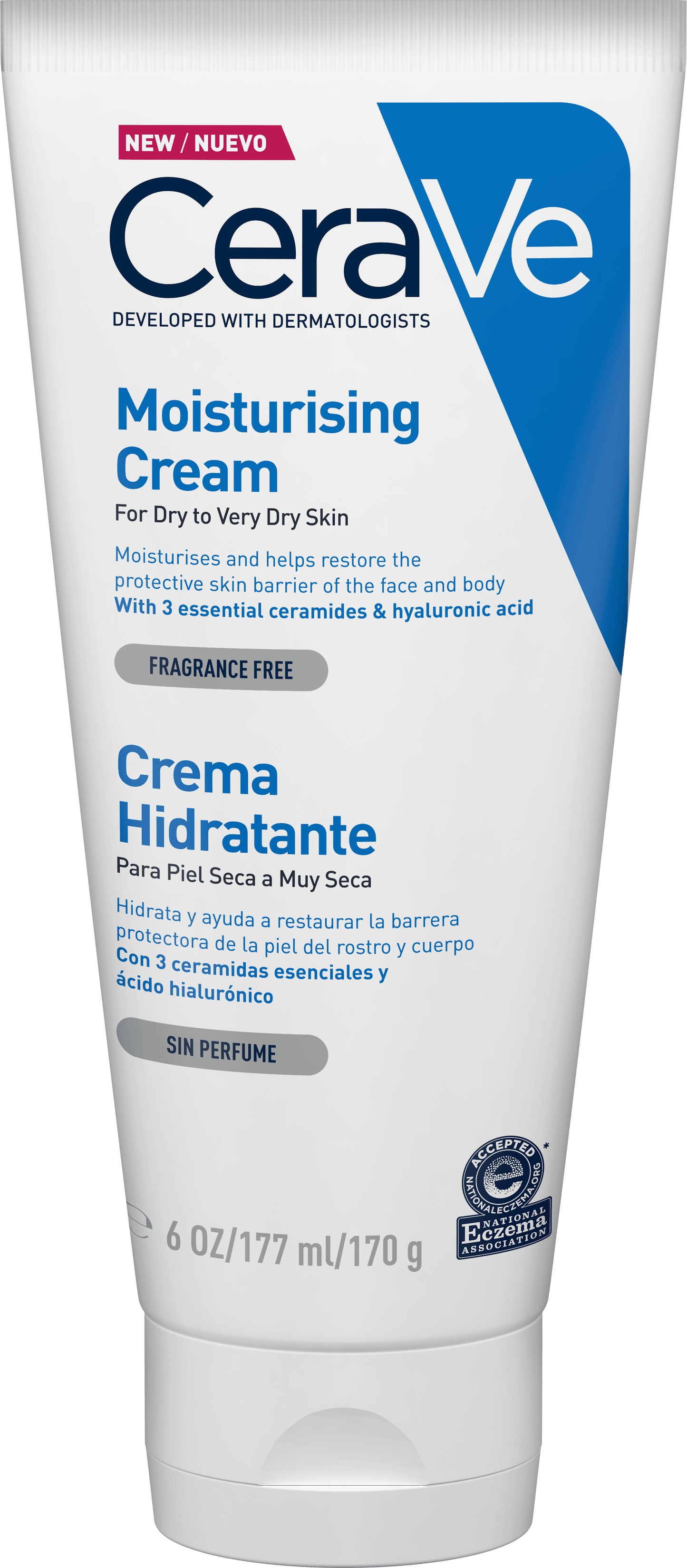 CeraVe Moisturising Cream 562ml — Rich Face & Body Cream for Dry to Very Dry Skin