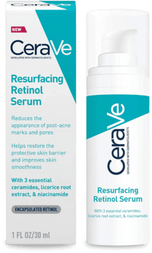 CeraVe Resurfacing Retinol Serum 30ml — Encapsulated Retinol Serum for Post-Blemish Marks