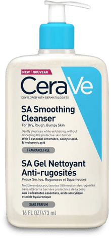 CeraVe SA Smoothing Cleanser 437ml — Exfoliating Body Wash with Salicylic Acid