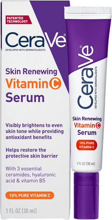 CeraVe Skin Renewing Vitamin C Serum 30ml — 10% Pure Vitamin C Brightening Serum